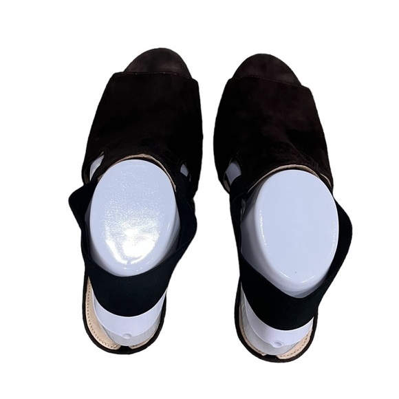 Via Spiga Brown Suede Elastic Band Wedge Sandals Size 9.5 Women's - Picture 6 of 10